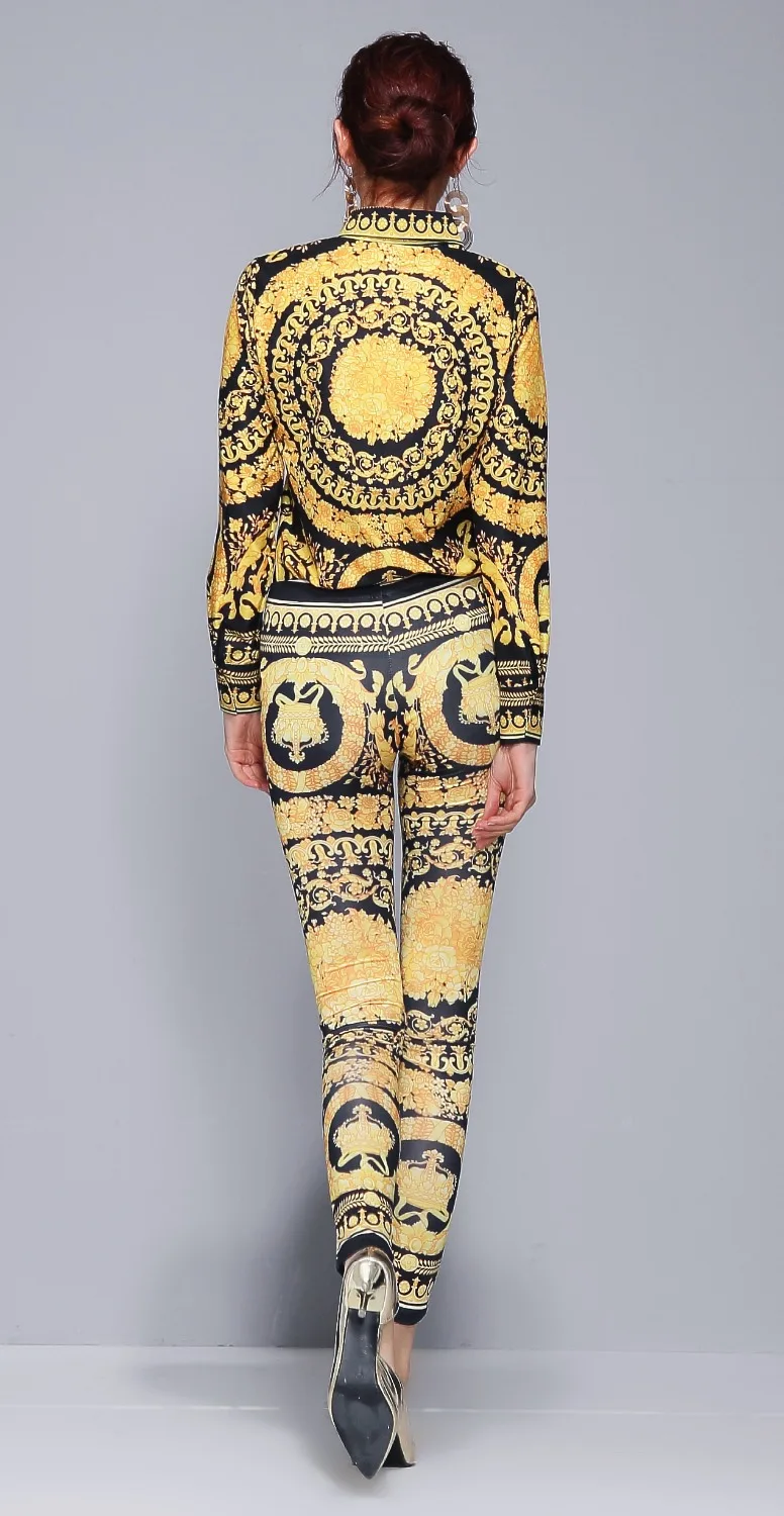 Женские комплекты из 3 предметов винтажный топ с барочным принтом в стиле ретро