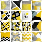 Наволочка для подушки с геометрическим рисунком лист ананаса, желтая наволочка для дивана, автомобиля, декоративная подушка для дома аксессуары для подушек