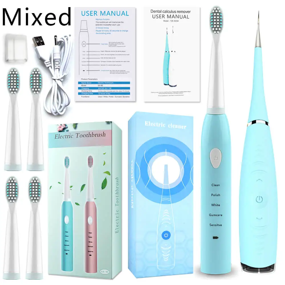 Домашний электрический Ультразвуковой очиститель зубная щетка портативный