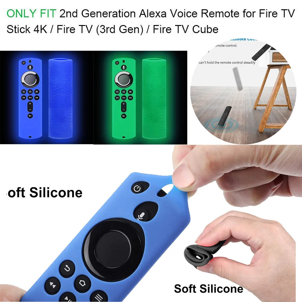 Защитный чехол для Amazon Fire Tv Stick 4k силиконовый светящийся пульта дистанционного