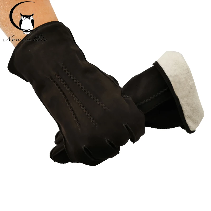 High-quality Wool sheepskin gloves mittens fashion leather outdoor gloves warm riding gloves delicate workmanship