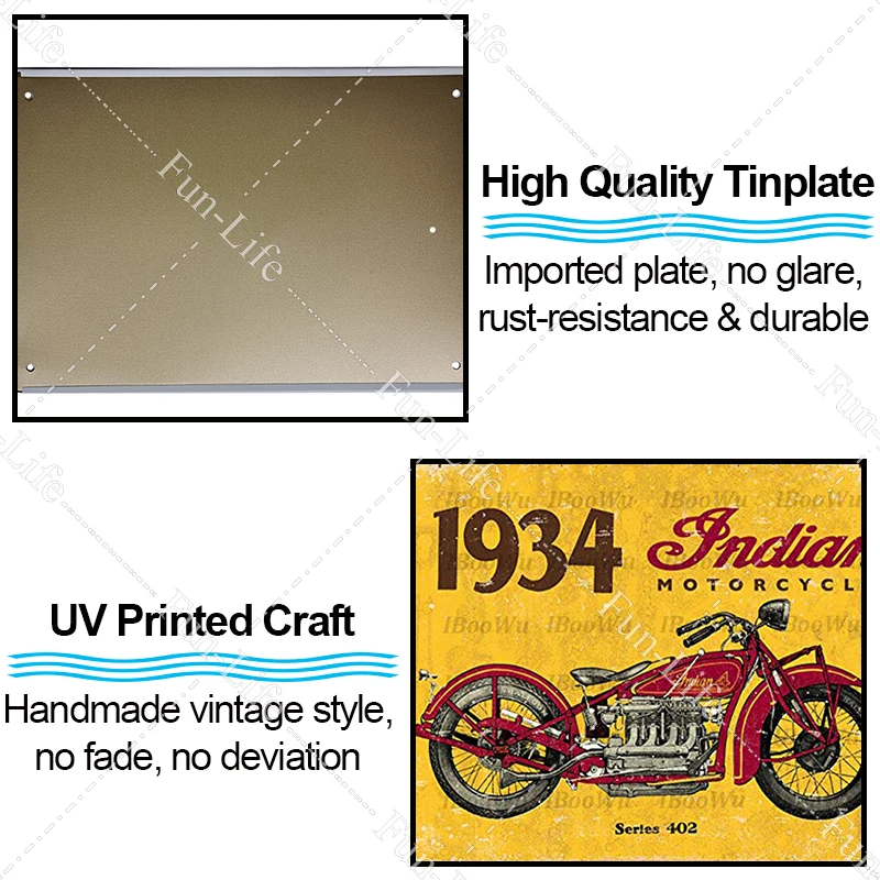 Мотоцикл плакат Винтаж металлическая банка доска значки в стиле ретро пластины