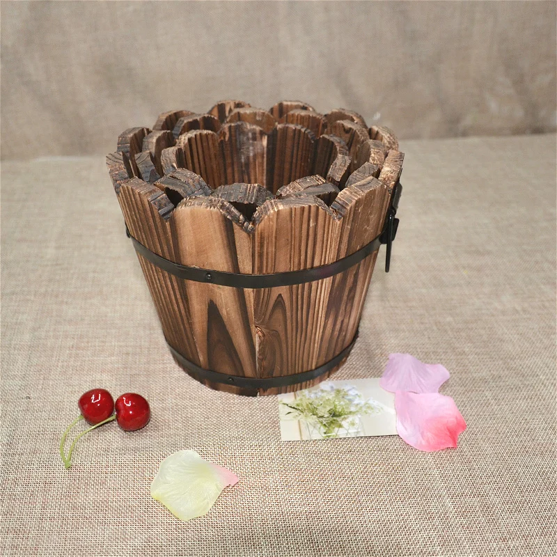 Цветочный горшок из массива дерева для выращивания овощей на балконе|Цветочные