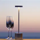 Современная креативная Беспроводная настольная лампа для бара, светодиодный портативный ночсветильник с USB-зарядкой, металлическое прикроватное освесветильник для ресторанов, кафе