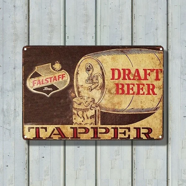 

Falstaff Draft Beer Bar Club Men Hole Metal Poster Tin Sign Metal Decorative Plate