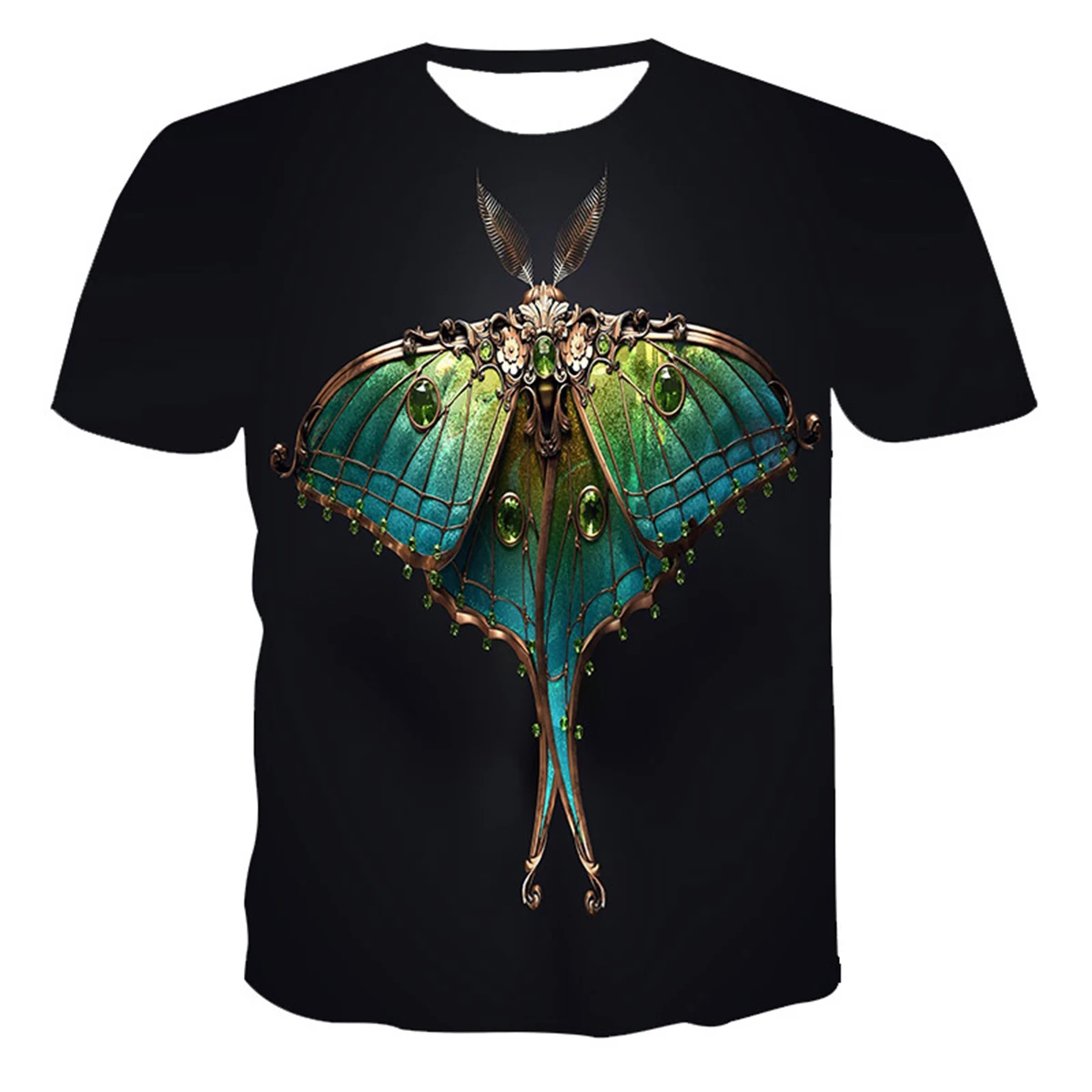 

Футболка мужская с 3D-принтом бабочки, Повседневная дышащая, с пьюмуляцией фото, уличная одежда, индивидуальный принт