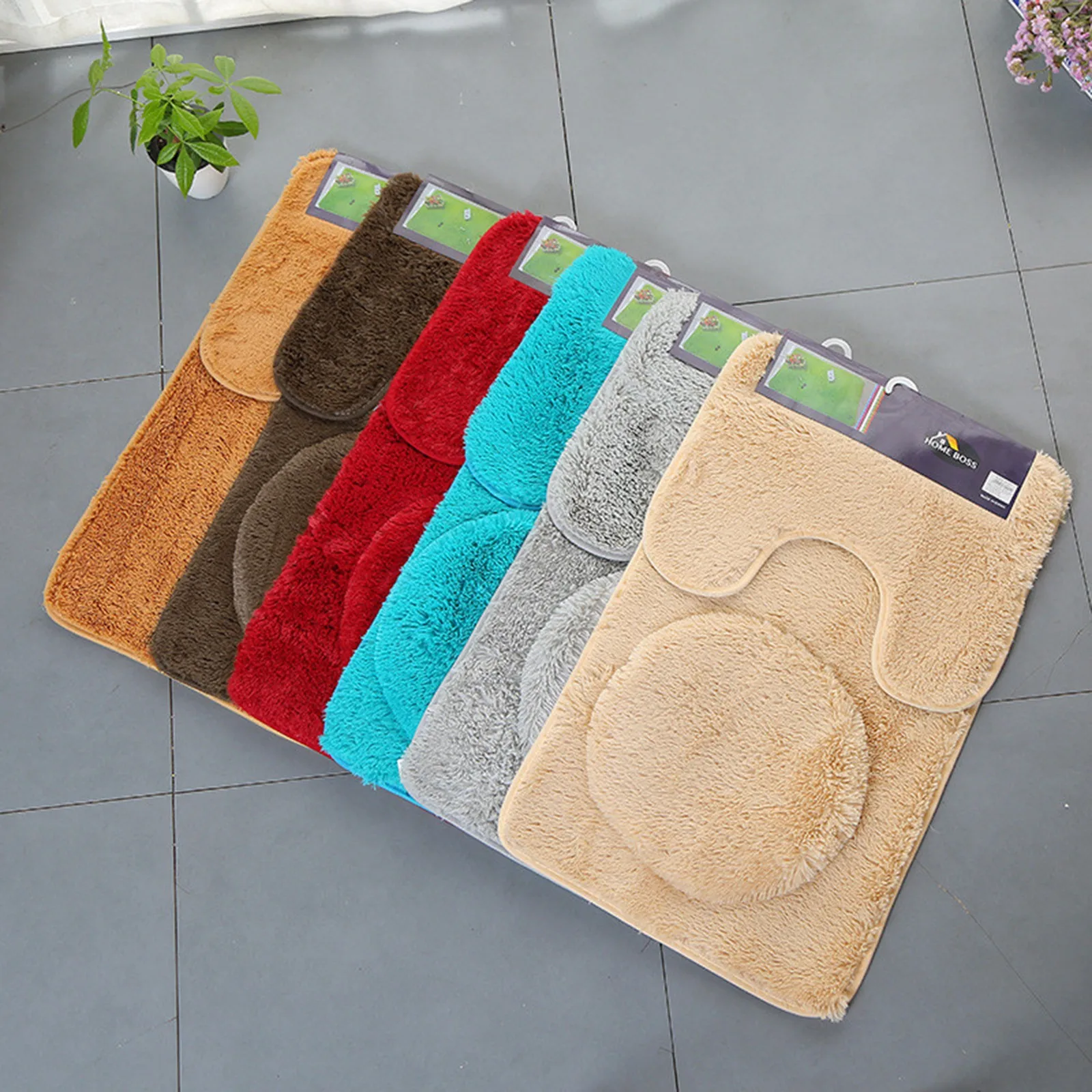 Набор Противоскользящих ковриков для ванной комнаты из 3 предметов коврик