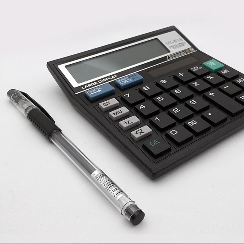 12 значный дисплей черный научный калькулятор с двойной мощностью большой