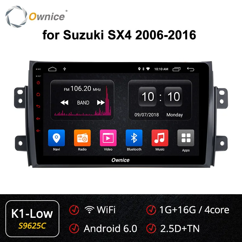 S9625 K1-Low Ownice Android 9,0 автомобиля DVD k3 k5 k6 для Suzuki SX4 2006 2007 2008 2009 2010 2011 2012- автомобиль радио gps навигации 4 г пусть DSP - Цвет: S9625 K1-Low
