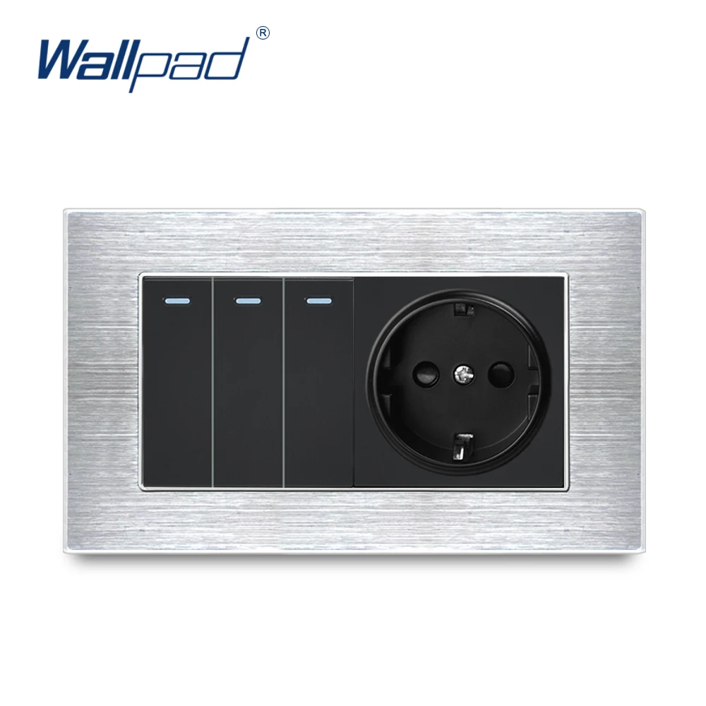 Настенная розетка стандарта Германии 3 клавиши 2 вида 146*86 мм|3 gang|1 gang3 gang 1 way |