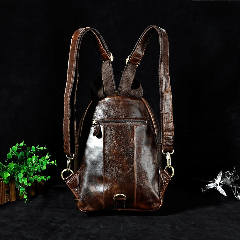 Дорожный повседневный рюкзак унисекс оригинальный кожаный модный ранец для