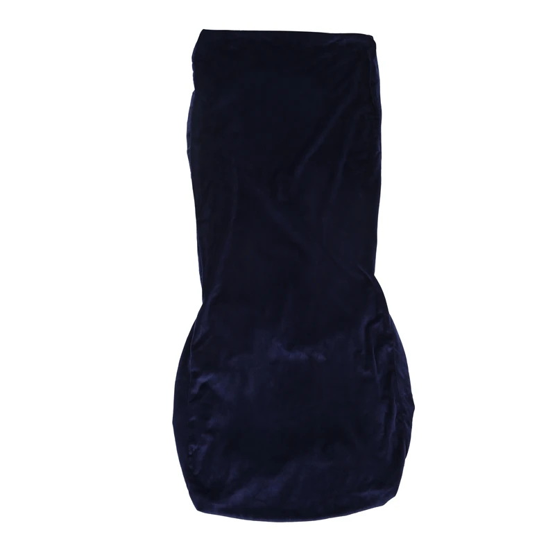Stretch Fox Velvet Fabric Dining Room Wedding Kitchen Home Short Chair Seat Covers Navy Blue | Дом и сад