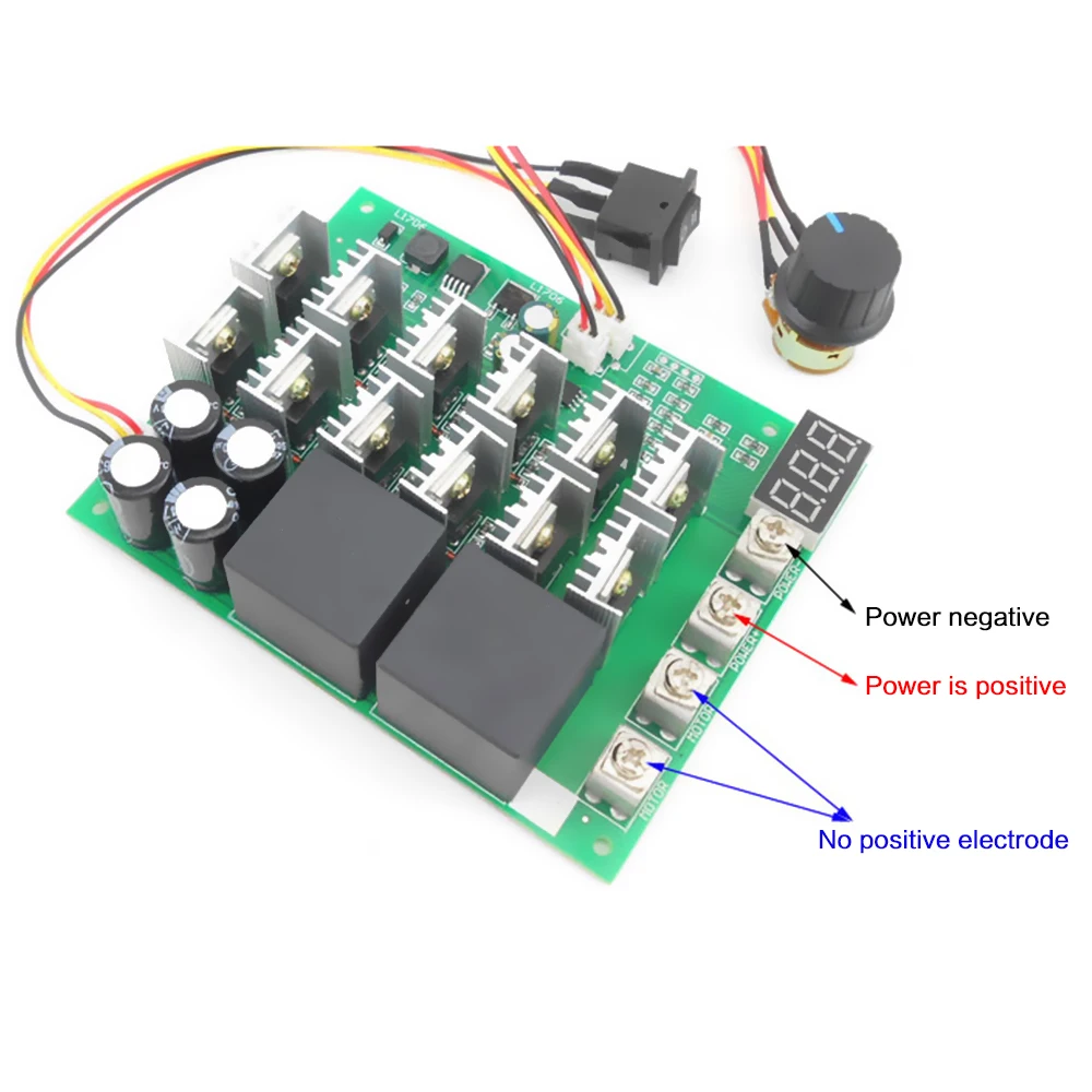 60A 10-55V Цифровой Дисплей контроллер скорости ШИМ модуль вперед разворот 0 ~ 100%