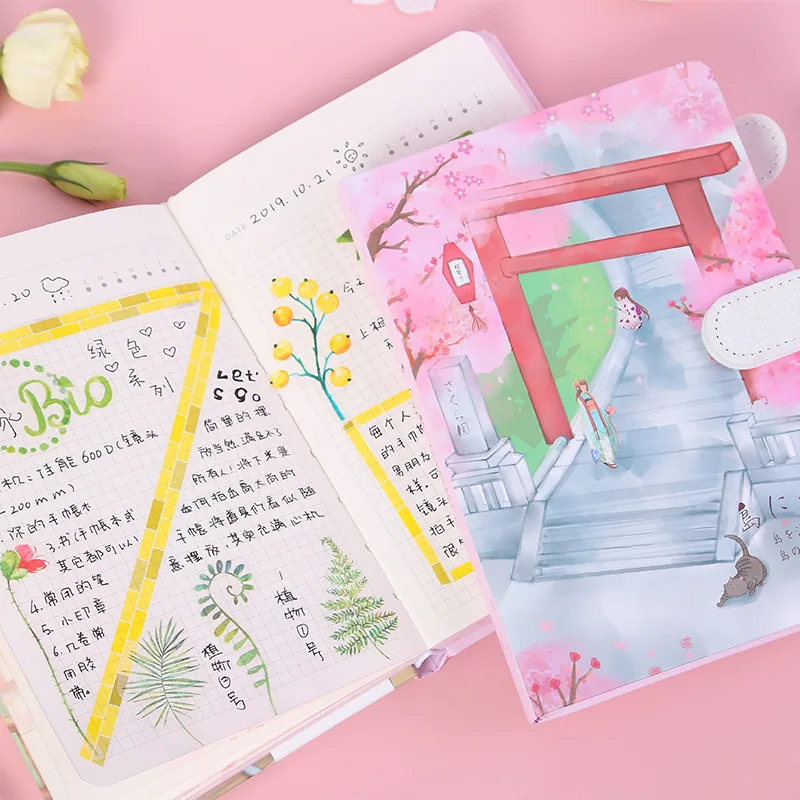 

Creative Planner Notebooks for Students Colored Paper Agenda Journal Notepad Kawaii Diary Book Stationery School Office Supplies