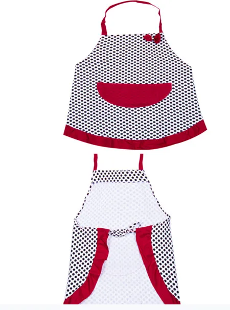 Нагрудник женский в ретро-стиле с бантом горошек оборками кухонный фартук