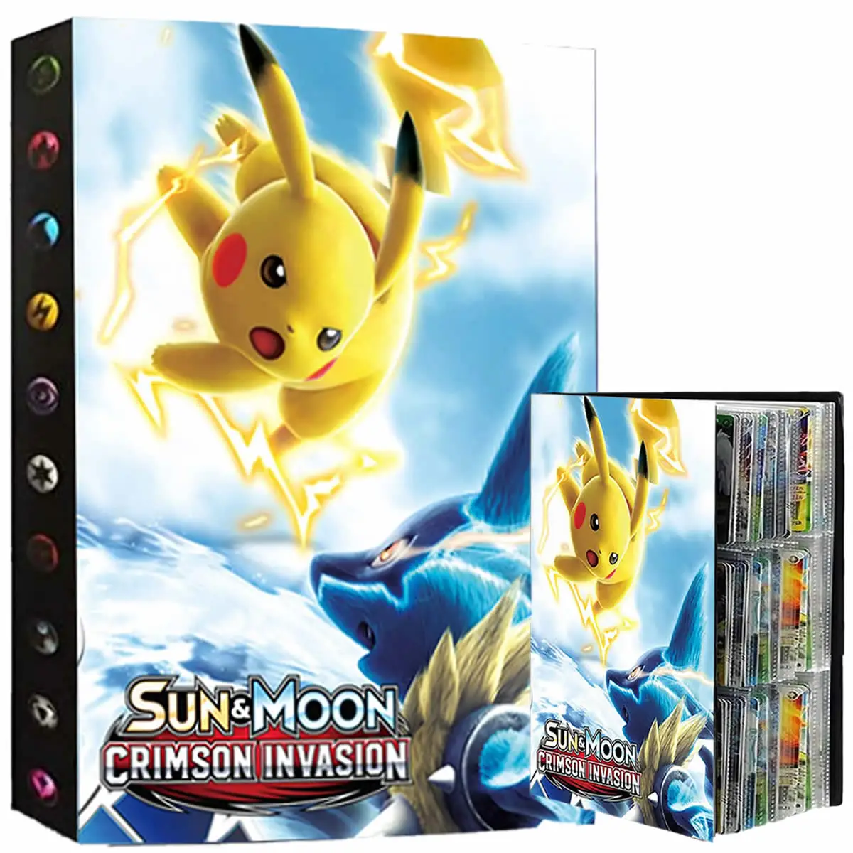 &Aacute;lbum de colecci&oacute;n de Pokemon con 9 tarjetas para ni&ntilde;os, carpeta para colecci&oacute;n de libros, 9 bolsillos, mapa de Anime, carpeta de juegos, lista de carga superior, juguete para regalo, 432 tarjetas-0