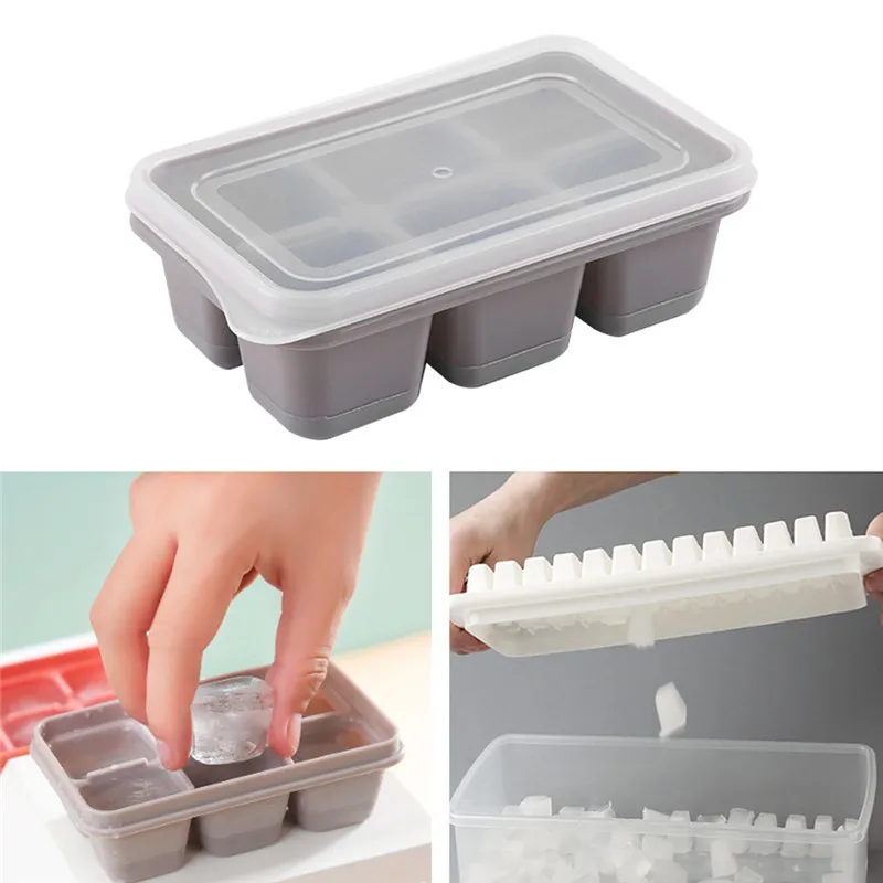 

6 Big Grid Silicone Ice Cube Mold Ice Cube Maker Flexible Silicone Ice Cube Tray with Lid Kitchen Gadgets and Accessories