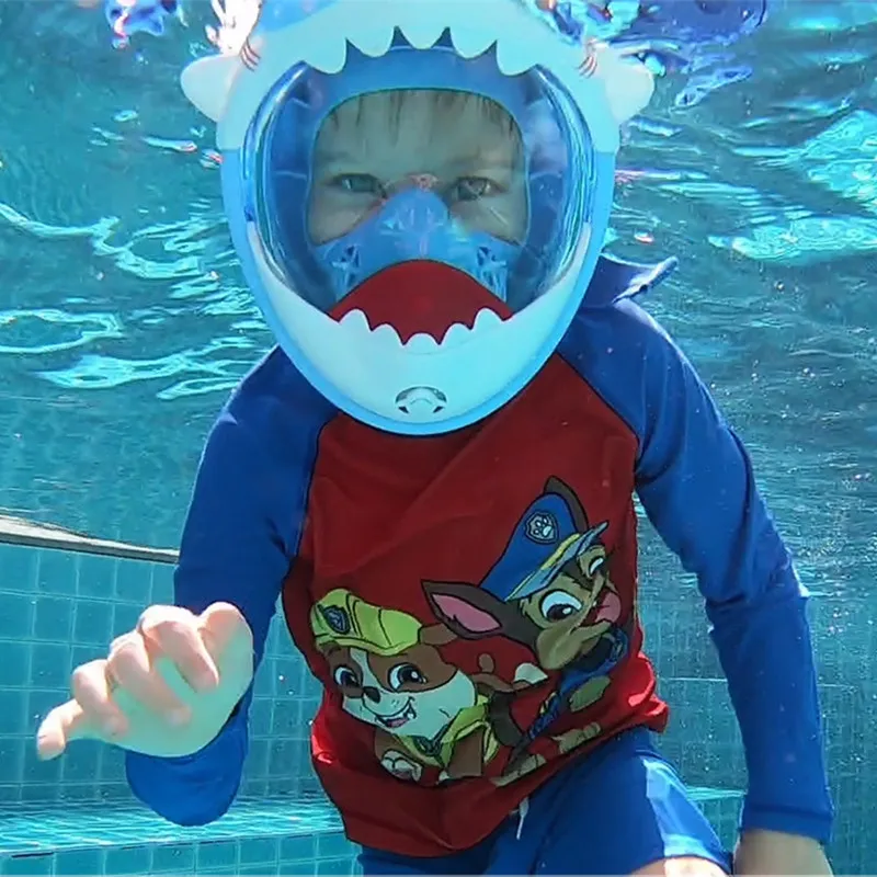 

Boys Girls Underwater Scuba Diving Mask Childrens Anti Fog 180 View Cartoon Full Face Snorkeling Mask Kids Swimming Equipment