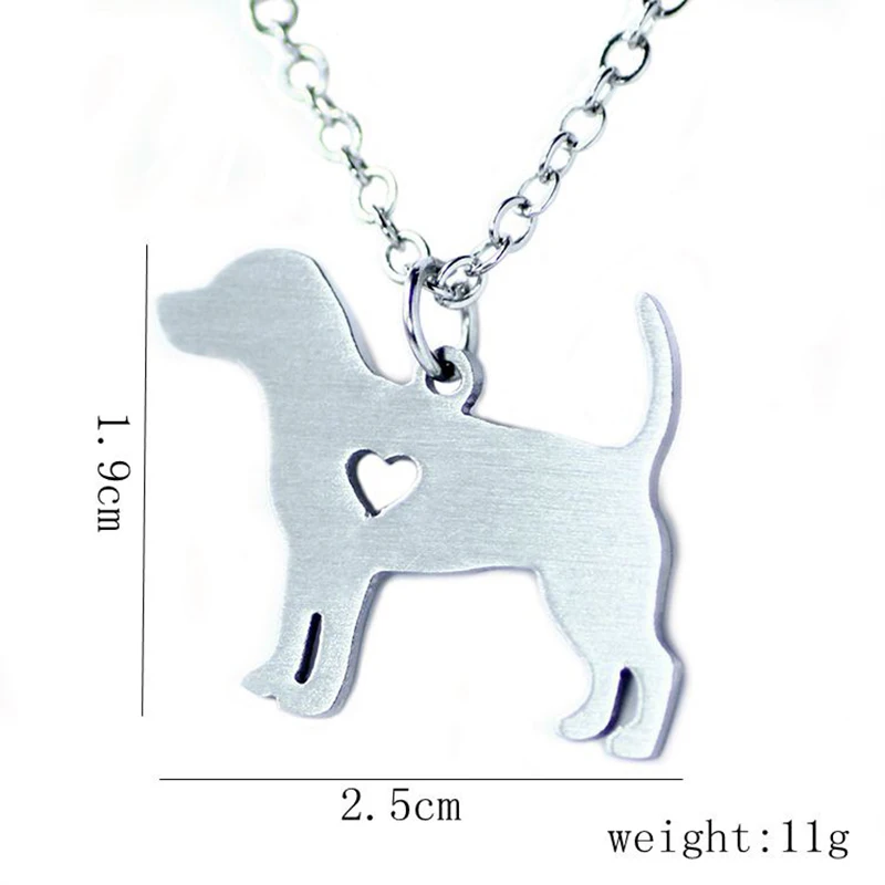 Ожерелье с подвеской в виде милого щенка собаки Бигля серебристого цвета из