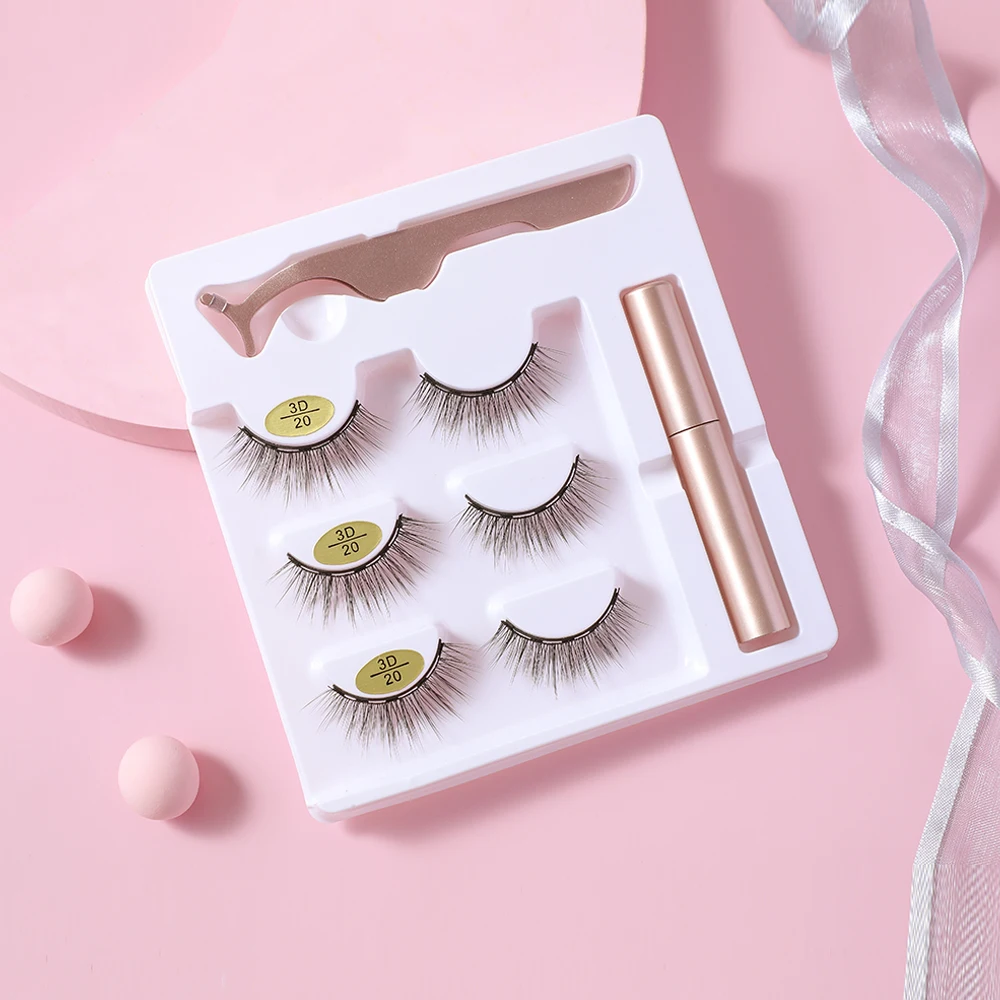 5 Magnet Eyelash Magnetic False Eyelashes&Magnetic Liquid Eyeliner&Tweezer Set Waterproof Long Lasting Extension Tools | Красота и