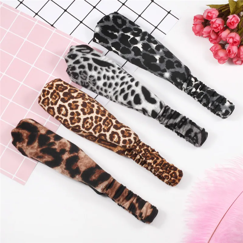 

Leopard Elastic Headband Women Turban Headwrap Wide Bandanas Lady Bandage Print Head Bands Headdress Fashion Hair Accessories