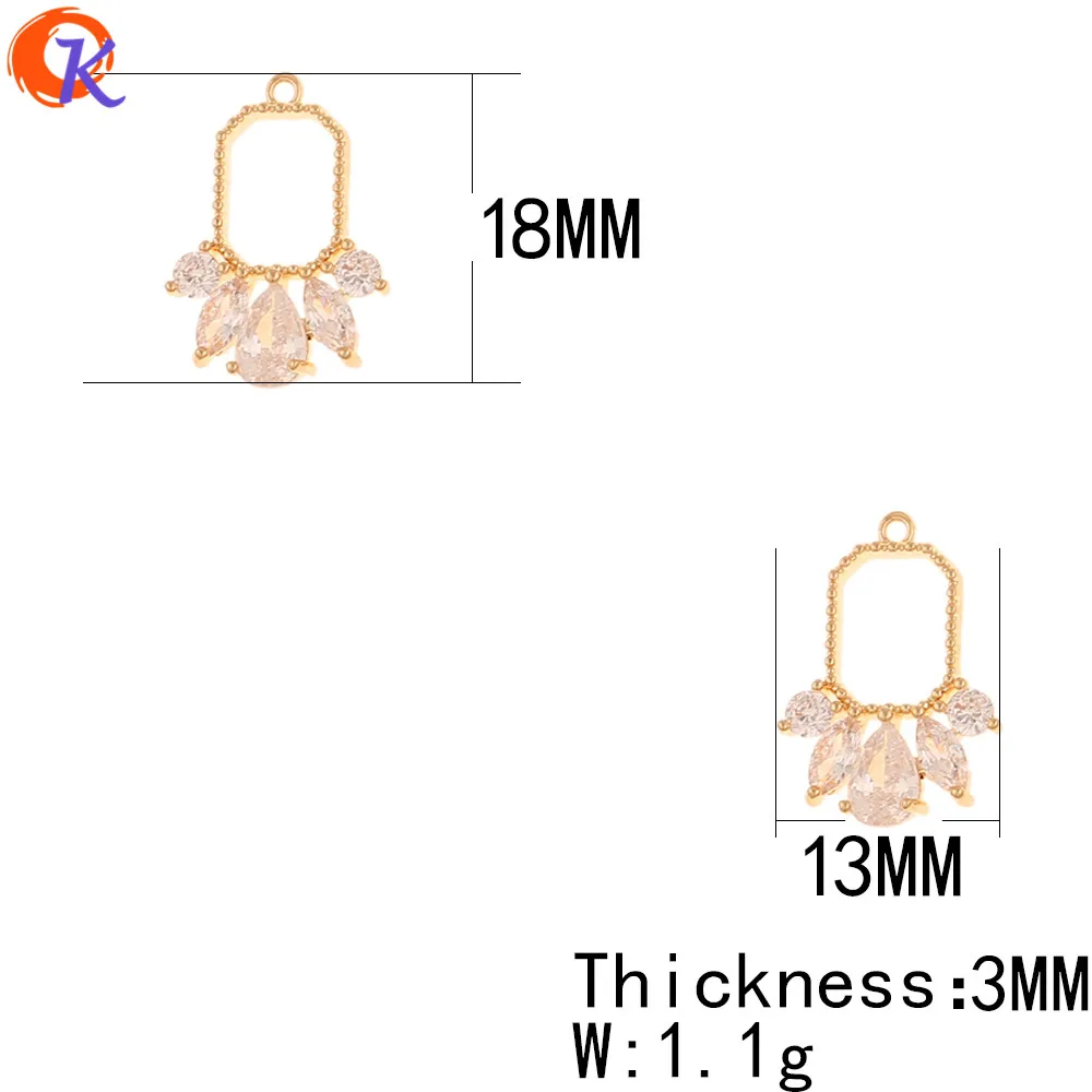Cordial Design 30Pcs 13*18MM Jewelry Making/Earrings Connectors/Genuine Gold Plating/DIY CZ Charms/Hand Made/Earring Findings | Украшения и