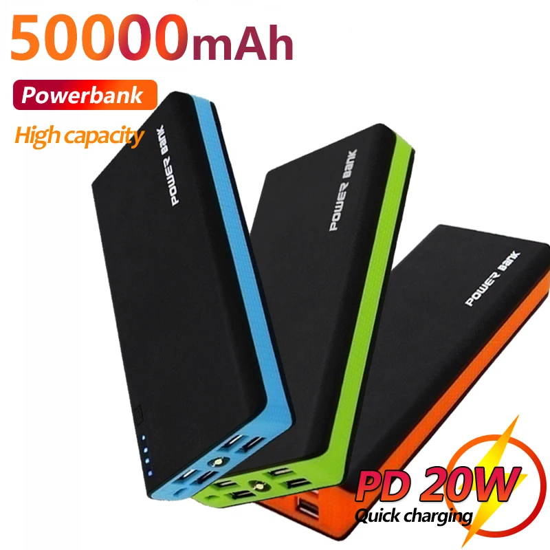 

50000mAh Fast Charging Power Bank for IPhone Xiaomi Mi Samsung LED Light 4 USB Outdoor Portable External Battery Charger