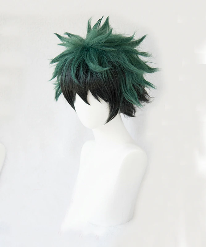 Аниме My Hero Academia Midoriya парик Izuku Косплей зеленый короткий и длинный микс Блик