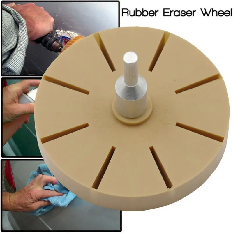 

3.5-Inch Car Film Remover Rubber Eraser Wheel Decal Sticker Removing Tool Contains 5 / 16-24 Adapters Remove Decals, Tapes