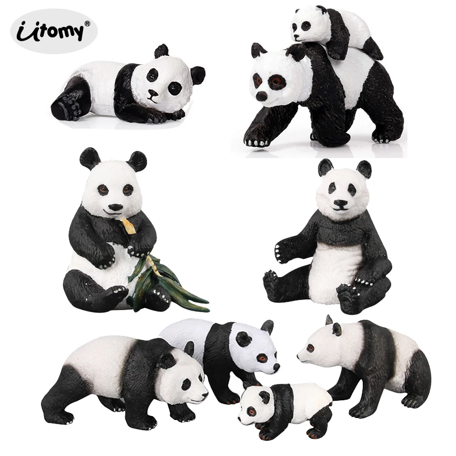 Имитация диких животных модель фигурки панды с пандой детские игровой набор