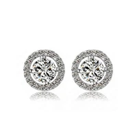 925 sterling silver pan earring classic elegance with clear crystal stud earrings for women wedding gift fashion jewelry