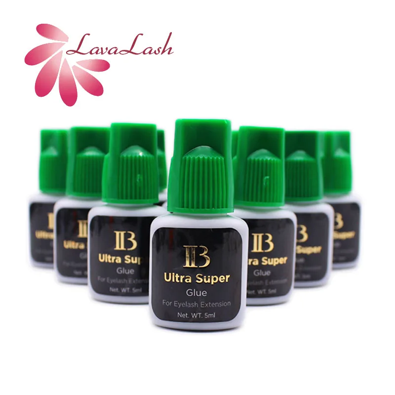 

10 Bottles I-Beauty IB Ultra Super Glue 5ml Individual Fast Drying Eyelash Extensions Green Cap Lash Glue Wholesale Makeup Tools