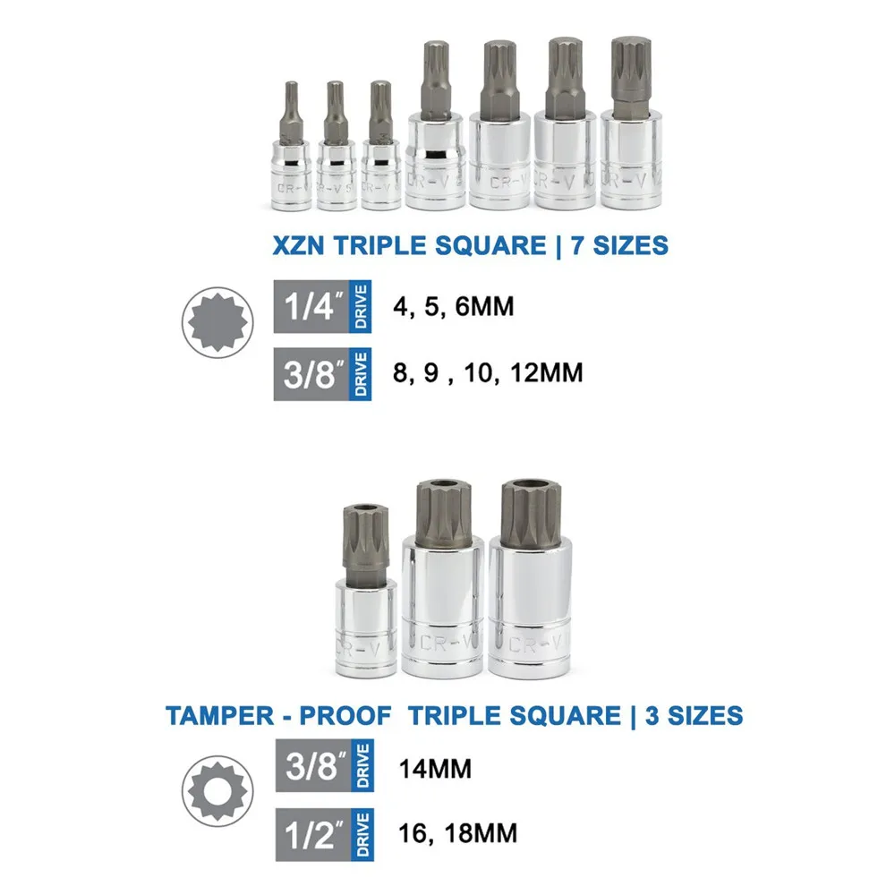 Набор трещоточных торцевых головок XZN 10 шт. Трещоточный торцевой ключ инструмент