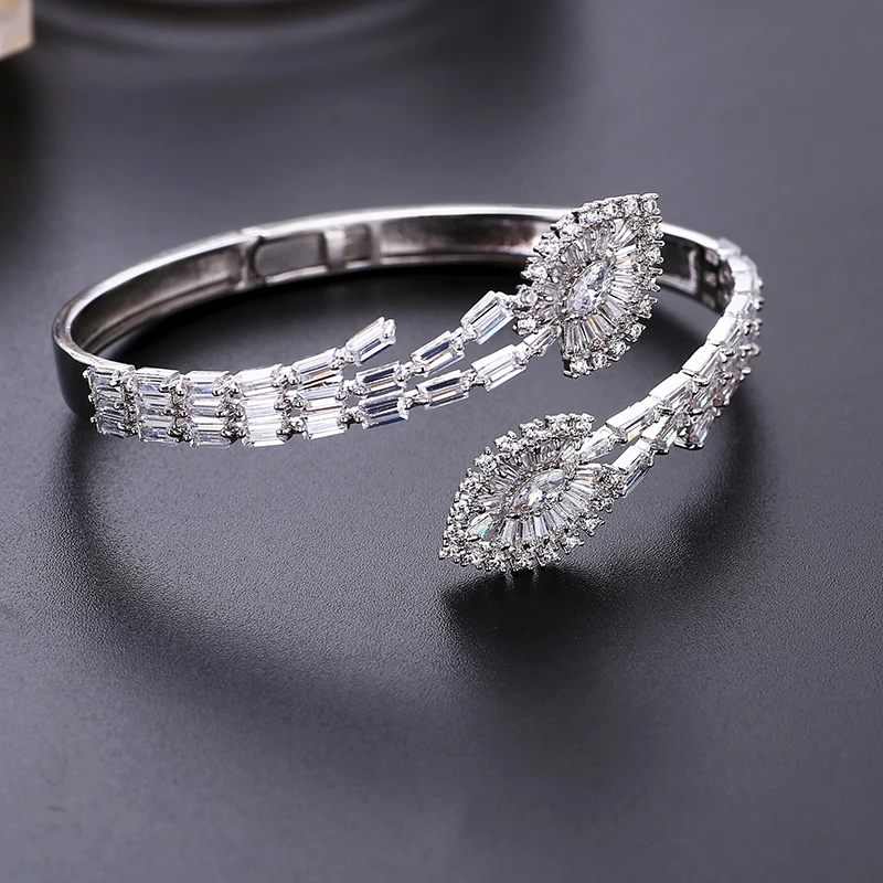 Очень девушка Роскошные манжеты браслет микро проложить кубический циркон