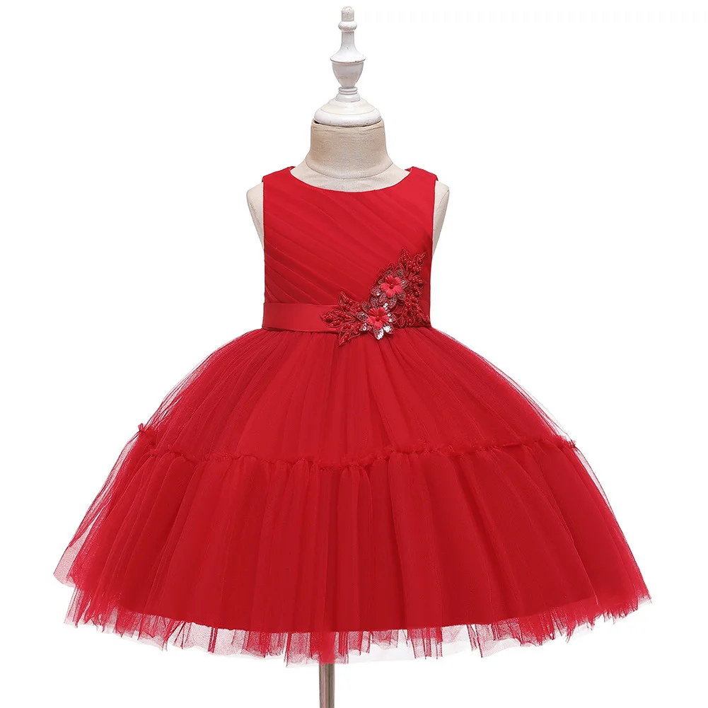 2020 милое платье для девочек Новая летняя одежда принцессы с цветочным рисунком