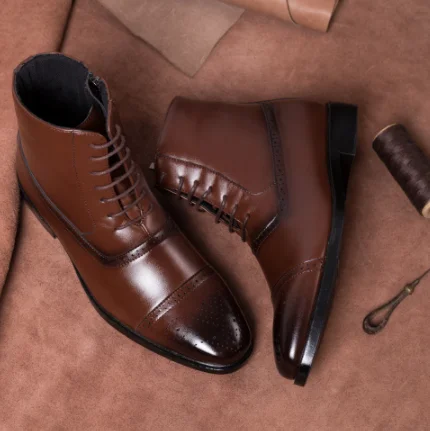 

Winter men's boots lace-up men's leather shoes business ankle boots
