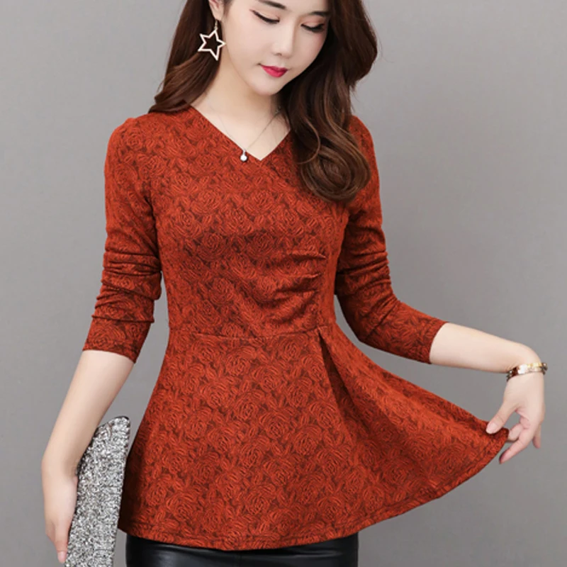 Женская утепленная Блузка с V-образным вырезом и длинным рукавом | одежда