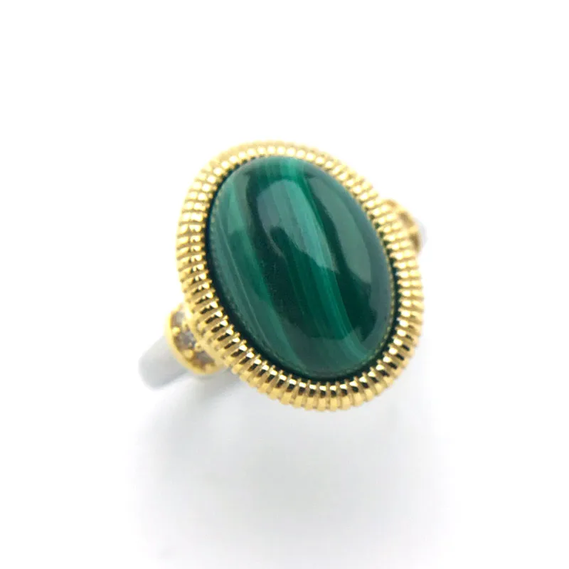 Женское кольцо CSJ регулируемое с натуральным драгоценным камнем 925 пробы