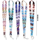 Ударопрочный шнурок FD0805 Genshin, Мультяшные ремешки на шею для подвесок, брелок для ключей, USB-шнурок для телефона, держатель для ID-карты, брелок, лассо