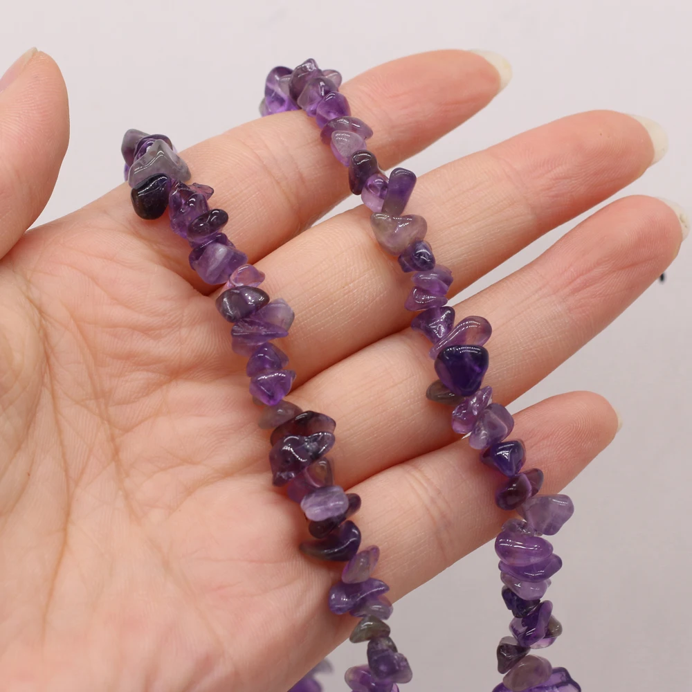 

5-8mm Natural Dark Amethyst Beaded Irregular Gravel Beads for Jewelry Making DIY Necklace Bracelet Accessries Length 40cm