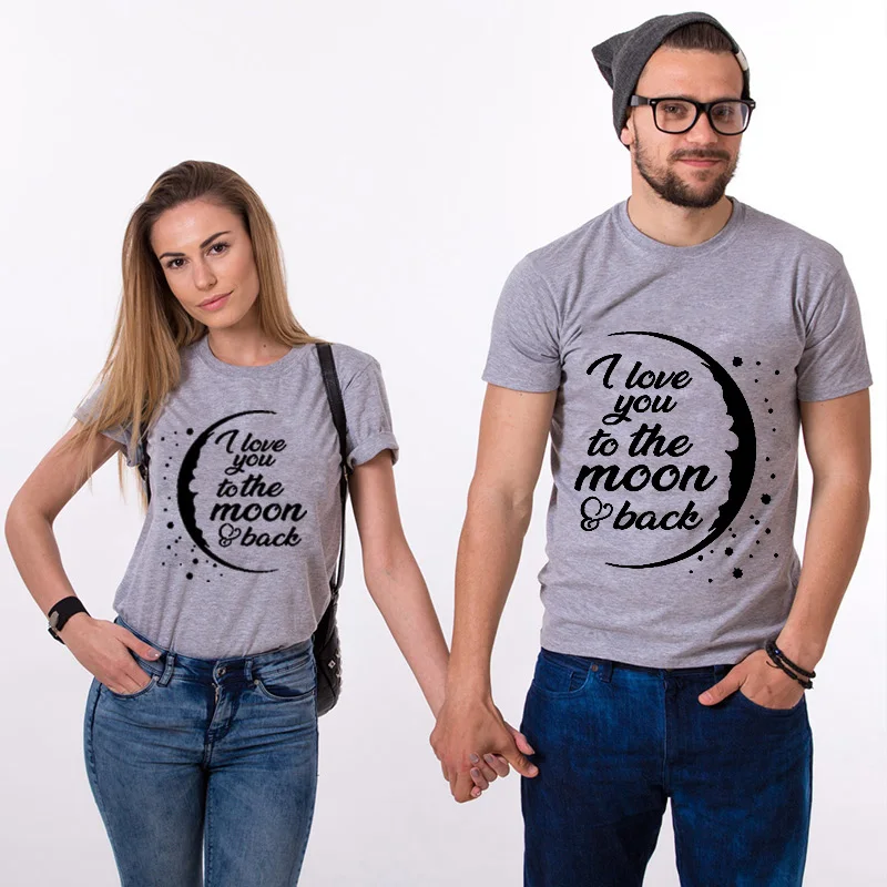 Парная футболка EnjoytheSpirit с надписью Love You To The Moon and Back одинаковая забавная подарок