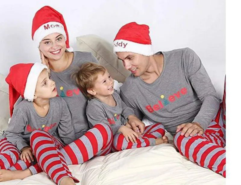 Рождественские Семейные комплекты рождественские пижамы одежда для сна мамы и