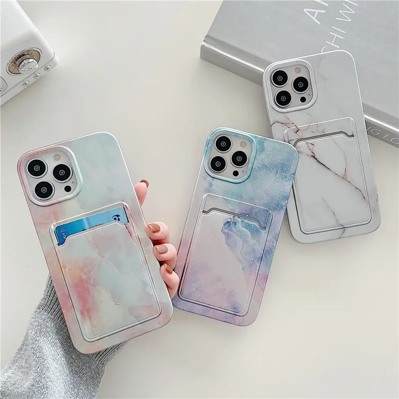 Чехол для телефона iPhone 13 12 11 Pro Max X XR XS 7 8 Plus искусственный мраморный кошелек чехол