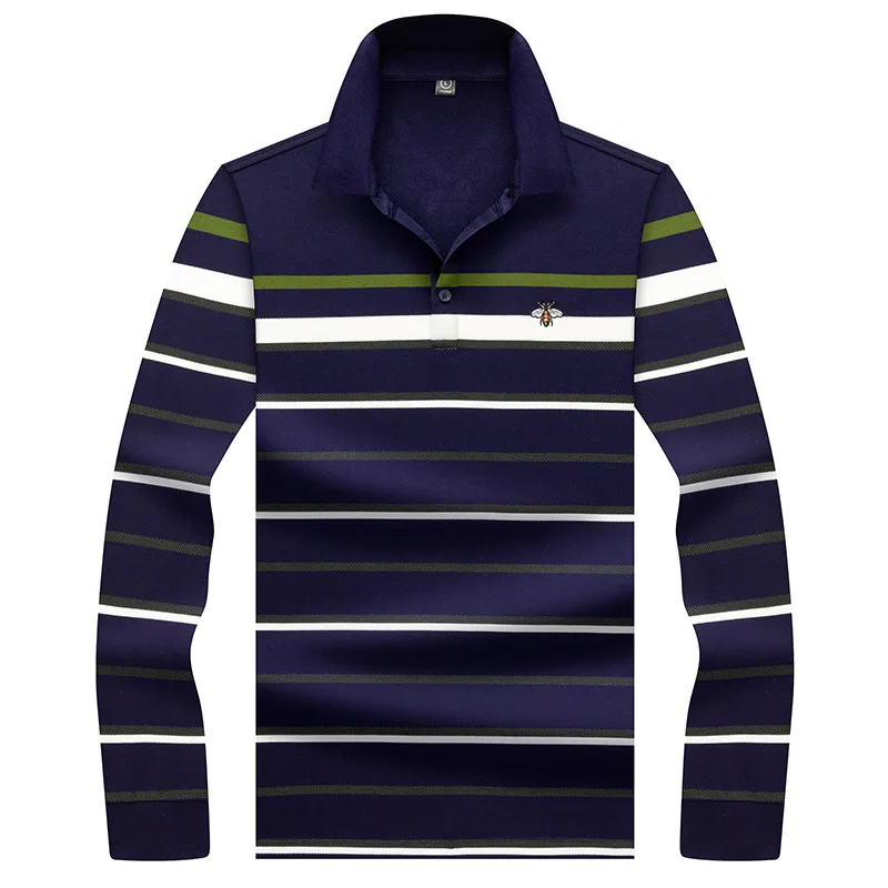 Высококачественная однотонная 3D рубашка поло с вышивкой повседневная мужская