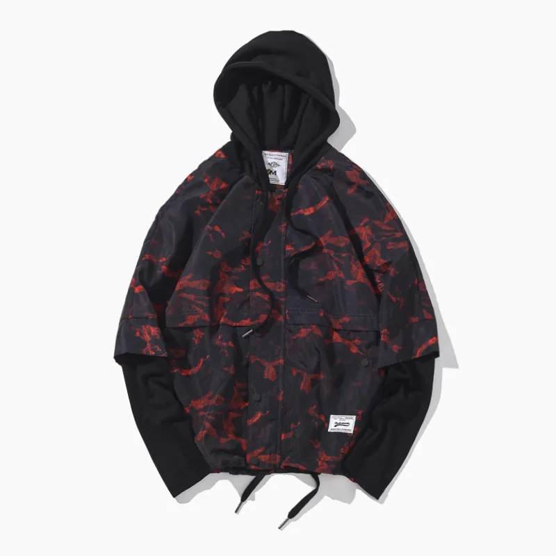 Куртка мужская камуфляжная с капюшоном приталенная зимняя на молнии длинным