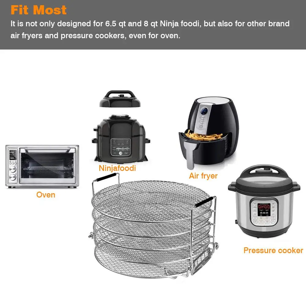 grill stand air fryer five layers stackable grill food stainless steel dehydrator rack home kitchen barbecue rack gadget tools free global shipping
