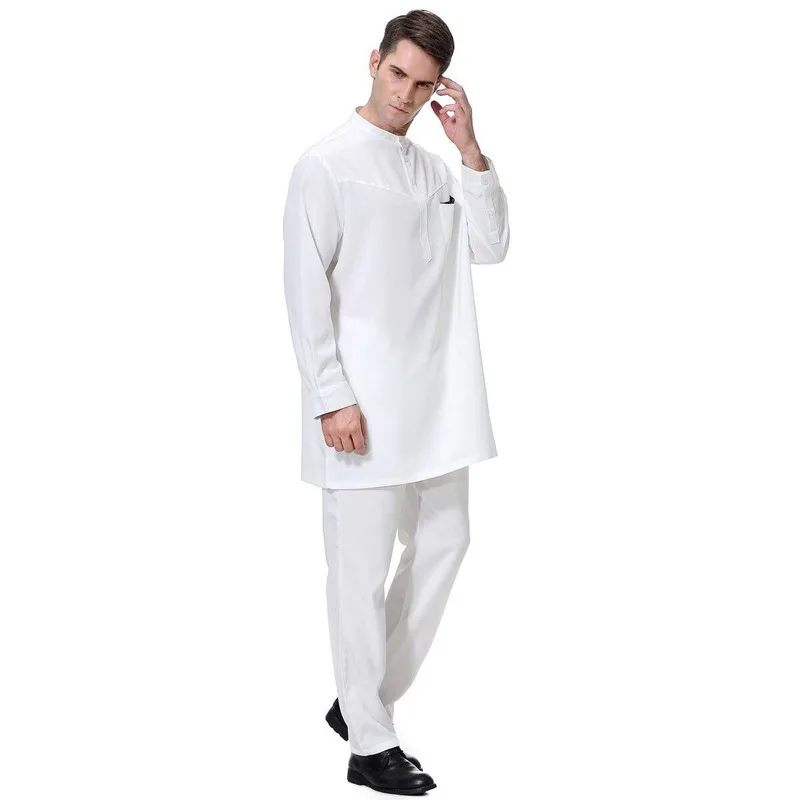 Muslim 2pcs Men Traje Arabe Pakistan Mens Clothing Arabic Clothes Homme Islam Kaftan Hombre Abaya Dubai India Rethobe Jalabiya