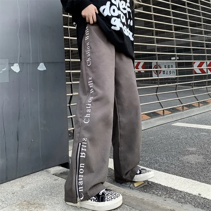 

Sports Pants Women 2021 Spring Korean Loose Casual High Waist Wide Leg Trouser New Streetwear Versatile Fashion Straight Pants
