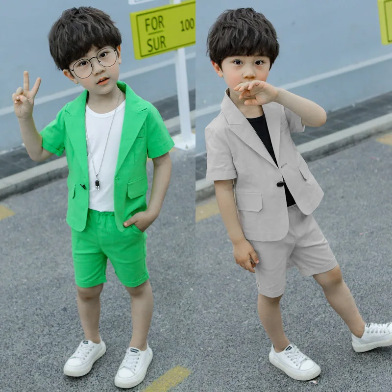 Костюмы для маленьких мальчиков костюм 2020 г. Летние детские блейзеры и девочек