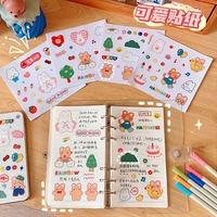 1sheet cute cartoon sweet bear series decoration stickers kawaii decorative stationary scrapbooking stationary school supplies